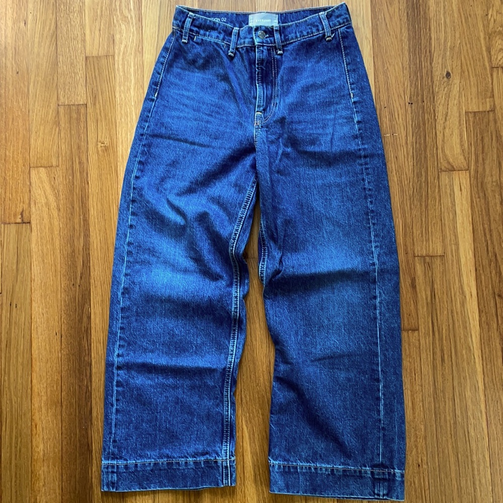 Everlane wide leg crop denim limited edition size 27 jeans high rise